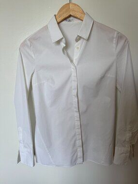 White Cotton Peplum Blouse | Brunello Cucinelli | Size S/M